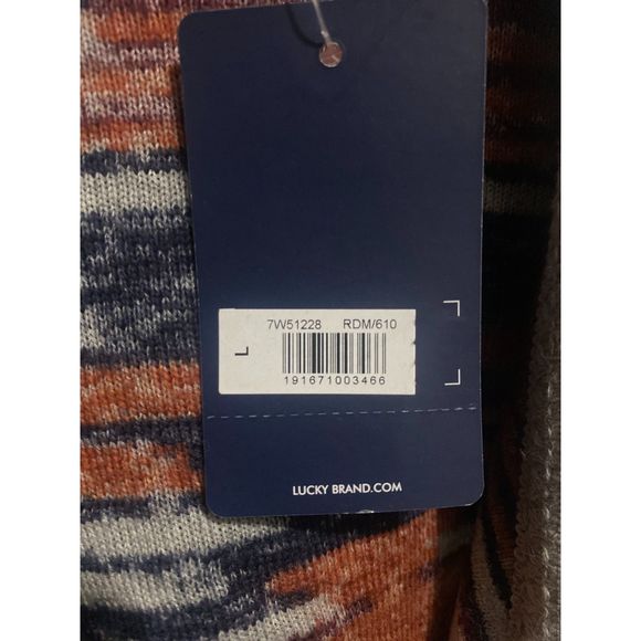 Lucky Brand Aztec Open Front Drape Cardigan Sweater Multicolor Women's Large - Picture 5 of 7